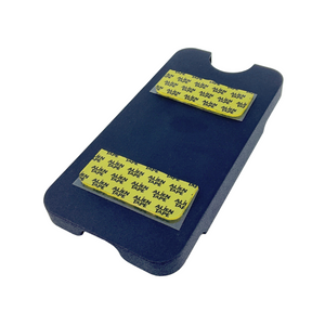 Verifone e285 card reader in sled with yellow alien tape - back view